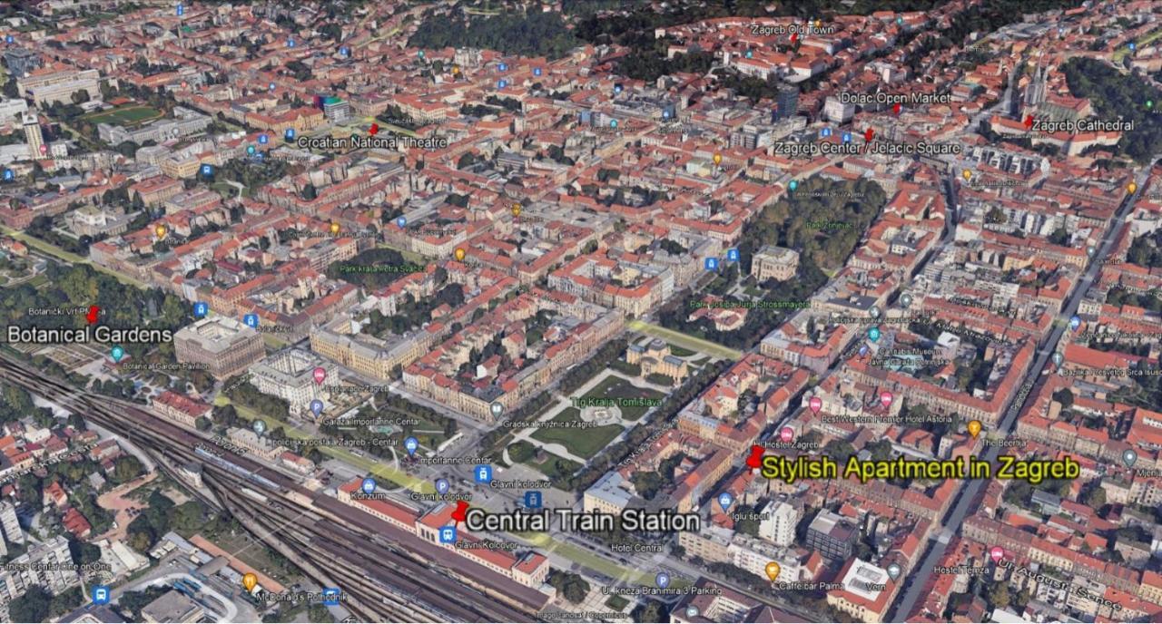 Stylish Apartment In Center Of Zagabria Esterno foto